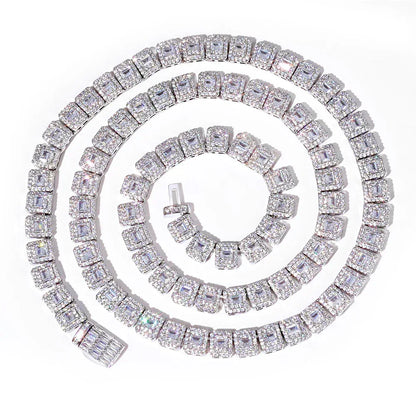 Triple-Row Moissanite Bubble Cuban Link Chain – Custom S925 Sterling Silver Iced-Out Hip Hop Men’s Luxury Streetwear Necklace - CaratixJewelry