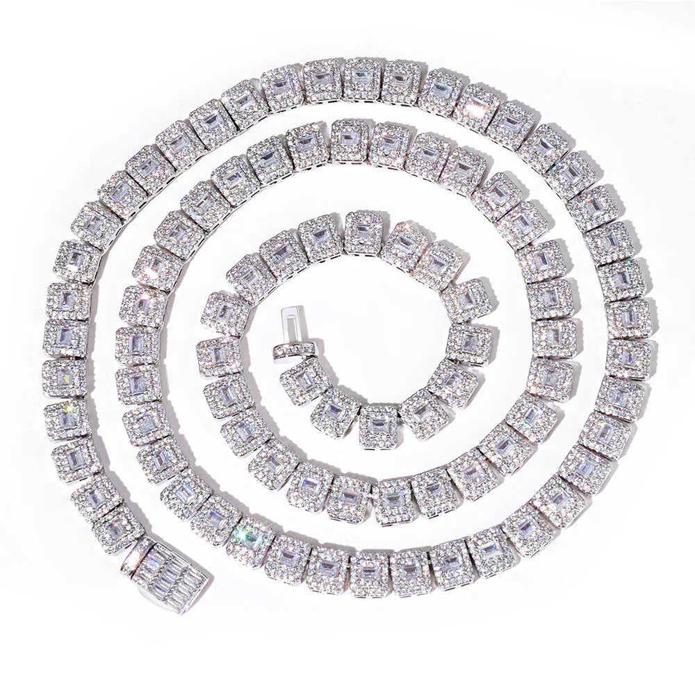 Custom 7.5mm Baguette Mixed Iced Chain | High-End Hip Hop Bling | Caratix - CaratixJewelry