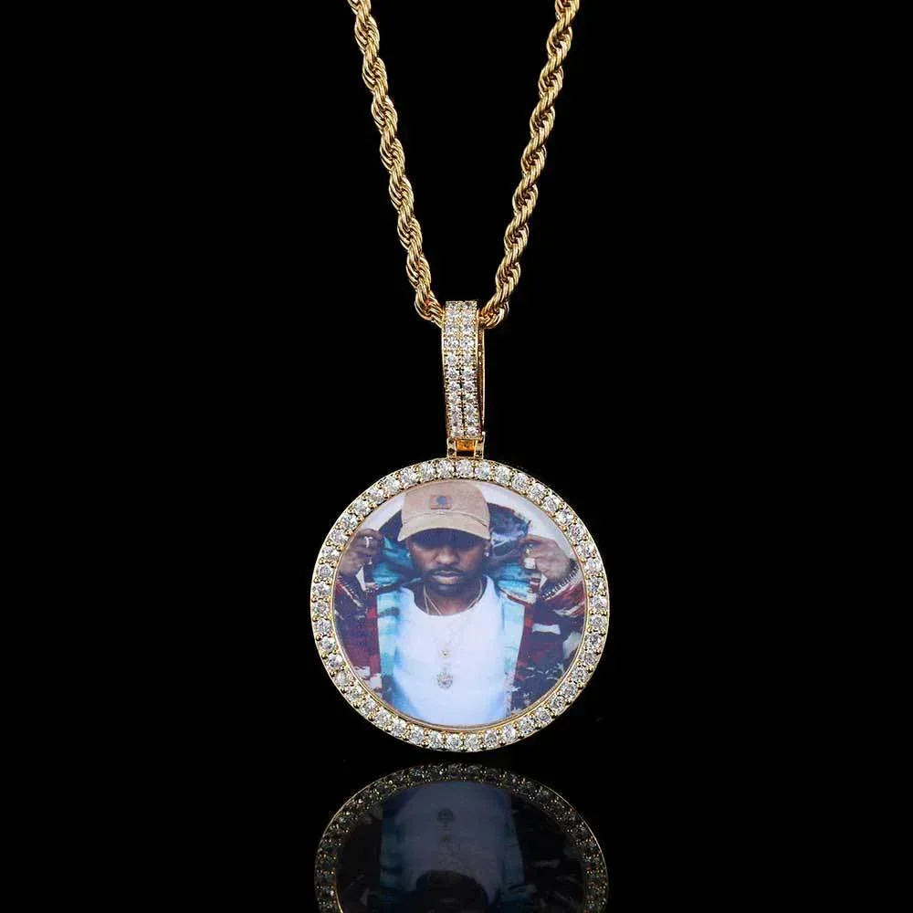 Custom Photo Pendant DIY Necklace with Full Frame for Men | Caratix Jewelry - CaratixJewelry
