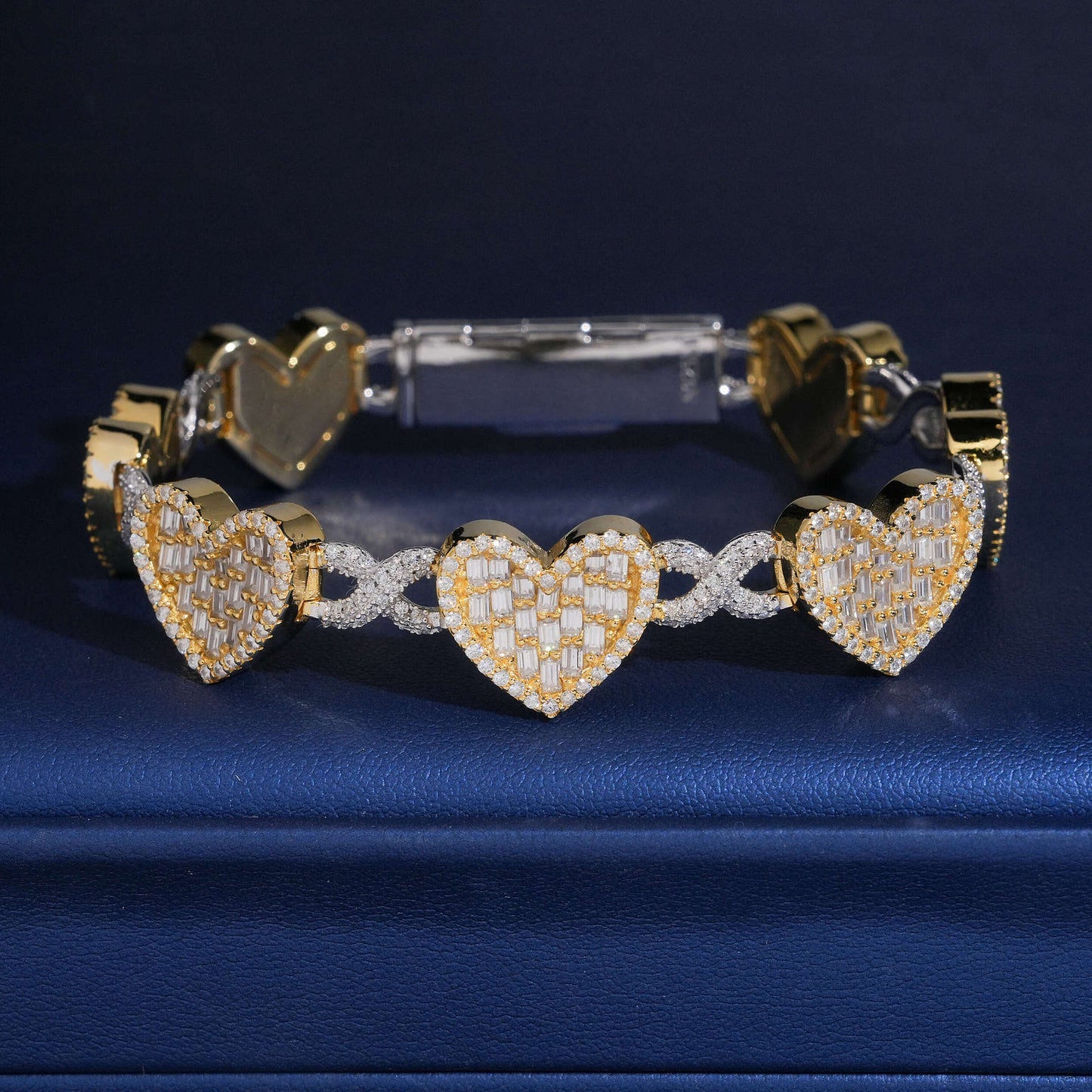 14mm S925 Sterling Silver Heart Moissanite Cuban Link Chain | Iced Out Heart Chain | Caratix