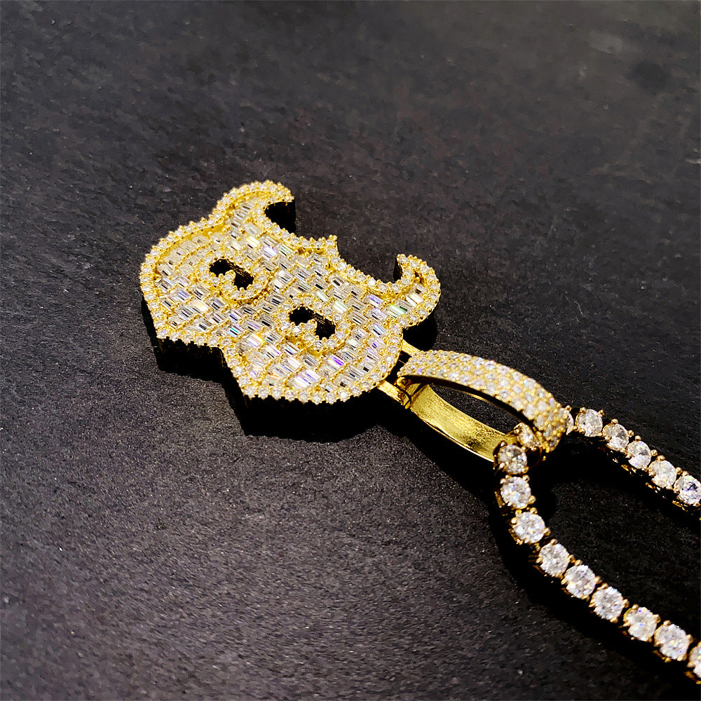 Iced Out Letter B Pendant | Men's Gold Plated Hip Hop Alphabet Charm | Caratix