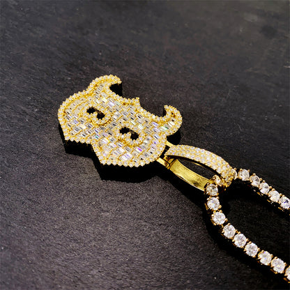 Iced Out Letter B Pendant | Men's Gold Plated Hip Hop Alphabet Charm | Caratix