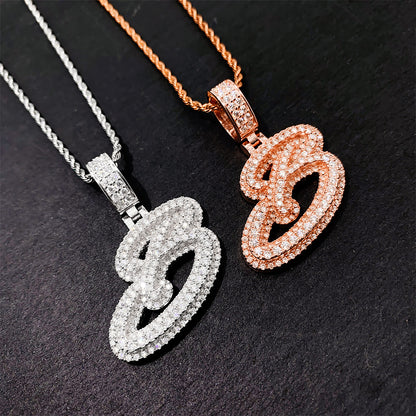 Iced Out Letter B Pendant | Men's Gold Plated Hip Hop Alphabet Charm | Caratix