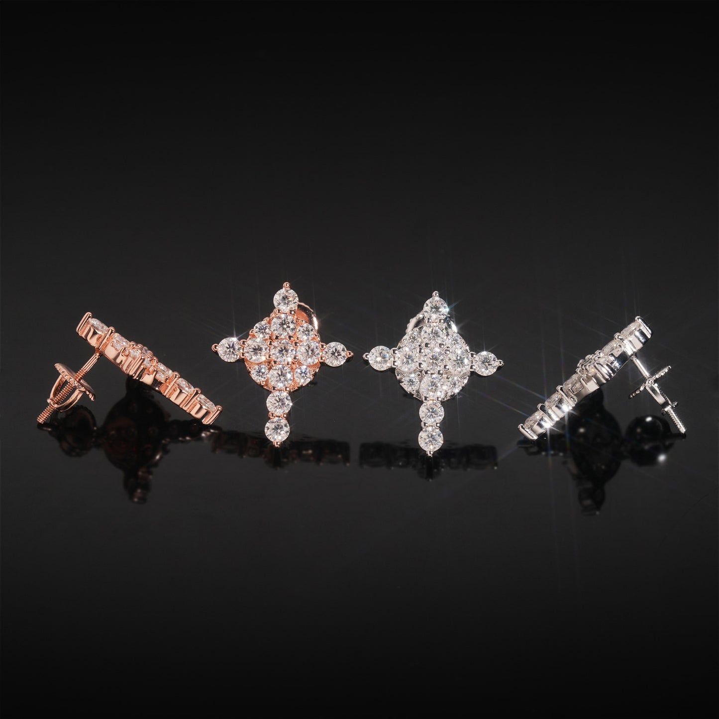 S925 Sterling Silver Moissanite Stud Earrings | D Color VVS1 Solitaire | Caratix