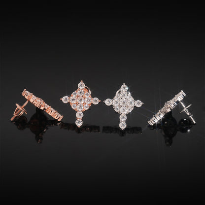S925 Sterling Silver Moissanite Stud Earrings | D Color VVS1 Solitaire | Caratix