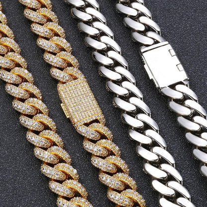 Bubble Iced-Out Cuban Link Bracelet with Zircon Stones - CaratixJewelry