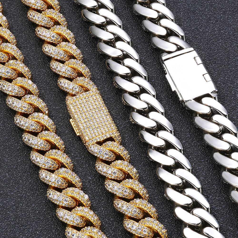 Iced Out Bubble Cuban Chain Zircon Hip Hop Necklace for Men | Caratix Jewelry - CaratixJewelry