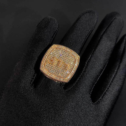 Custom DIY Alphabet Zircon Ring for Men | Trendy Hip Hop Jewelry with Copper Setting | Caratix Jewelry - CaratixJewelry