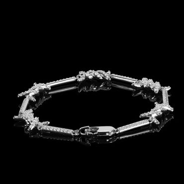 2.5mm Wire Chain Couple Bracelet with Micro-Zircon and Day Clasp for Men & Women | Caratix Jewelry - CaratixJewelry