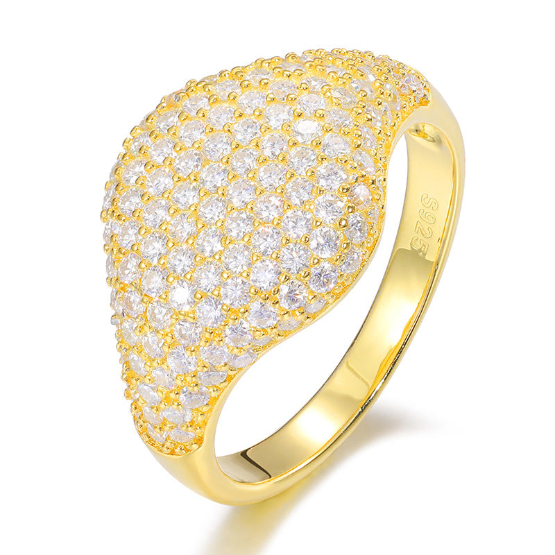 S925 Sterling Silver Moissanite Starry Night Ring – Full Iced-Out Luxury Hip-Hop Band