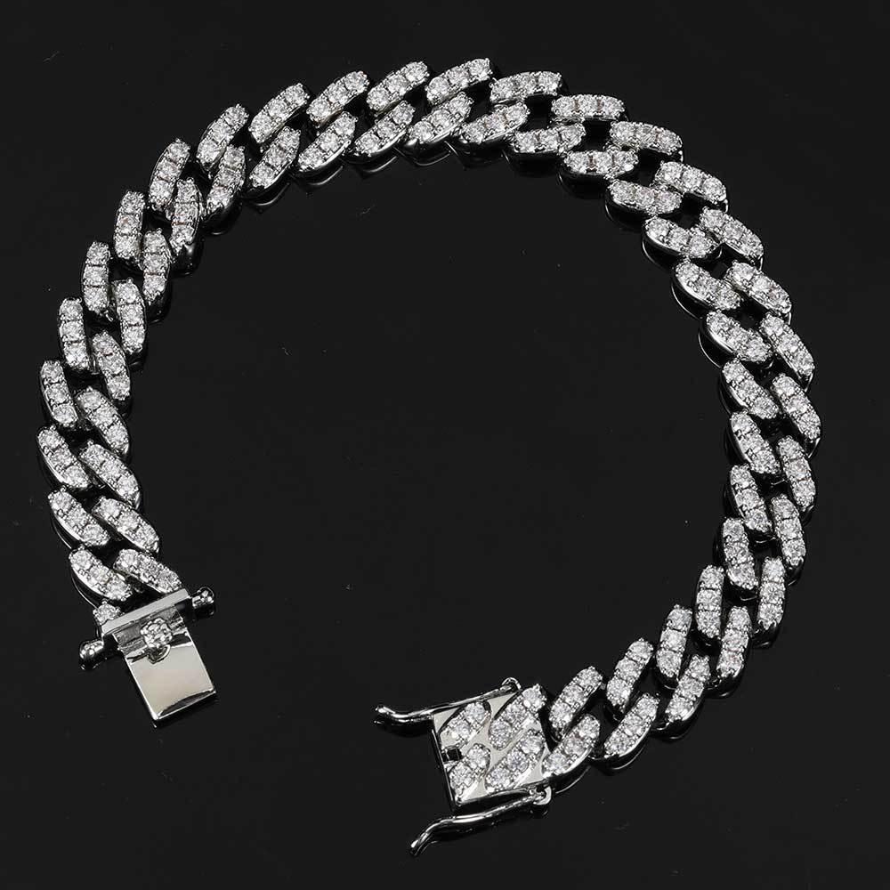 9mm Single Row Cuban Link Zircon Hip Hop Bracelet | Caratix Jewelry - CaratixJewelry
