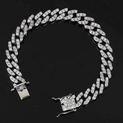 9mm Single Row Cuban Link Zircon Hip Hop Bracelet | Caratix Jewelry - CaratixJewelry