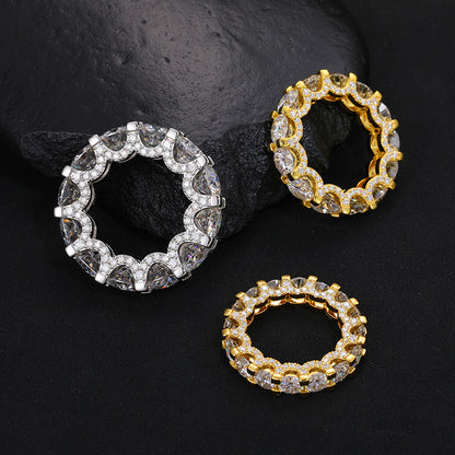 2 Carat Iced Out Moissanite Ring S925 Hip Hop Band | Caratix
