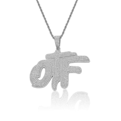 DIY OTF Letter Pendant Necklace with Micro-Pave Zircon and Copper Frame for Men | Caratix Jewelry - CaratixJewelry