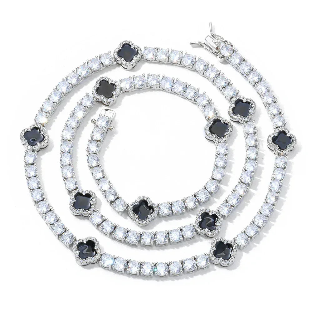 Iced Out Tennis Chain Necklace with Zircon and Drip Oil Finish for Women | Caratix Jewelry - CaratixJewelry
