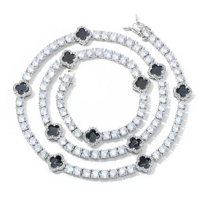 Iced Out Tennis Chain Necklace with Zircon and Drip Oil Finish for Women | Caratix Jewelry - CaratixJewelry