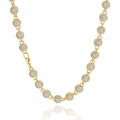 8mm Iced Out Bead Chain Zircon Hip Hop Necklace | Caratix Jewelry - CaratixJewelry