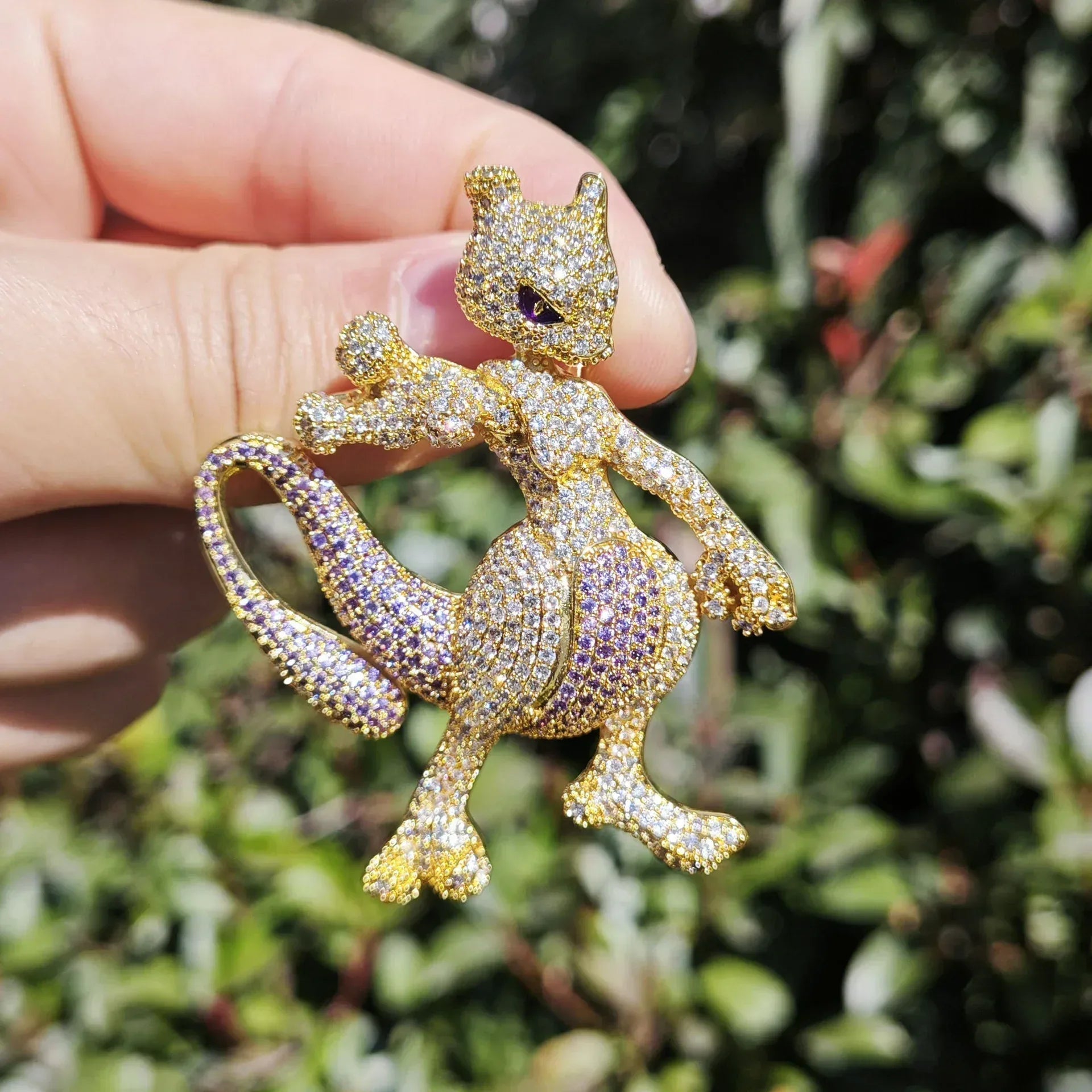 Iced Out Mystic Creature Pendant Necklace – Hip Hop CZ Cartoon Jewelry Trend - CaratixJewelry