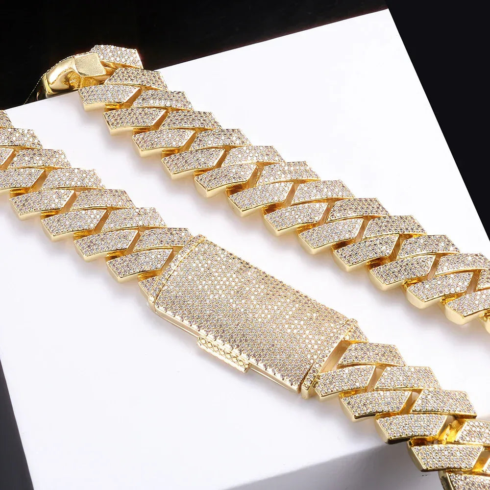 Four Row Cuban Chain Necklace Zircon - CaratixJewelry