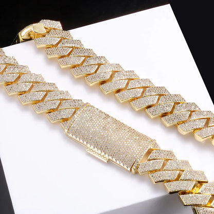 Four Row Cuban Chain Necklace Zircon - CaratixJewelry