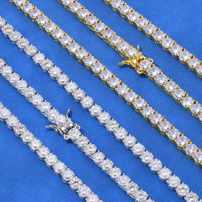 5mm Moissanite Tennis Chain Necklace for Women – S925 Sterling Silver Luxury Hip Hop Jewelry - CaratixJewelry