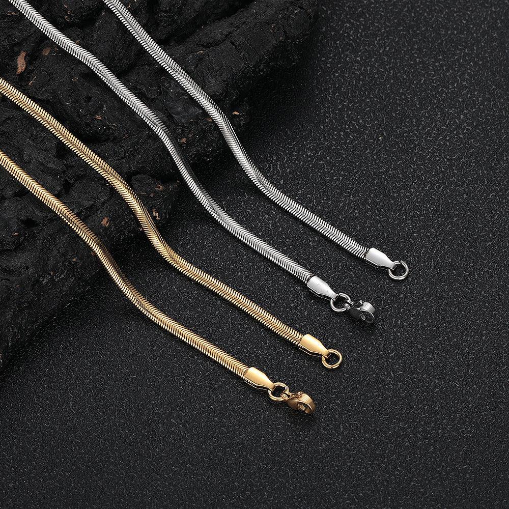 Stainless Steel Snake Chain Necklace Bracelet Hip Hop Bling | Caratix Jewelry - CaratixJewelry