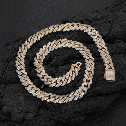 10mm Iced Out Cut Cuban Chain Zircon Necklace for Men | Caratix Jewelry - CaratixJewelry