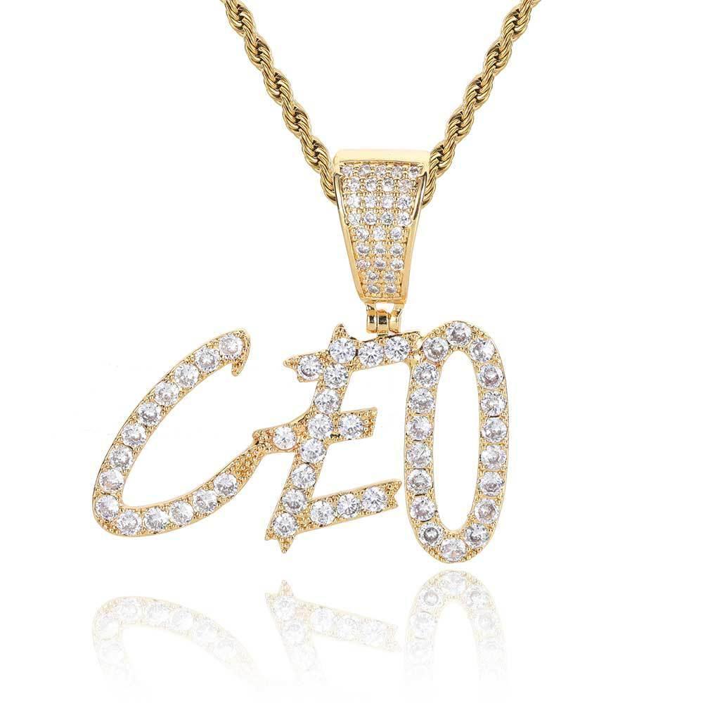 Custom Hip Hop Letter & Number Pendant Necklace with Zircon Stones for Men and Women | Caratix Jewelry - CaratixJewelry