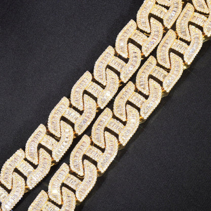 16mm Iced Out Irregular Cuban Chain Zircon Necklace - CaratixJewelry