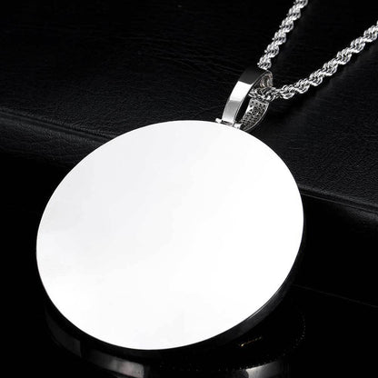 Custom Rotating Letter Pendant Necklace with Micro-Pave Zircon Stones for Men | Caratix Jewelry - CaratixJewelry