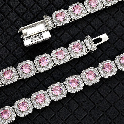 12mm Iced Out Candy Cuban Bracelet Colorful Zircon Hip Hop Jewelry for Men | Caratix Jewelry - CaratixJewelry