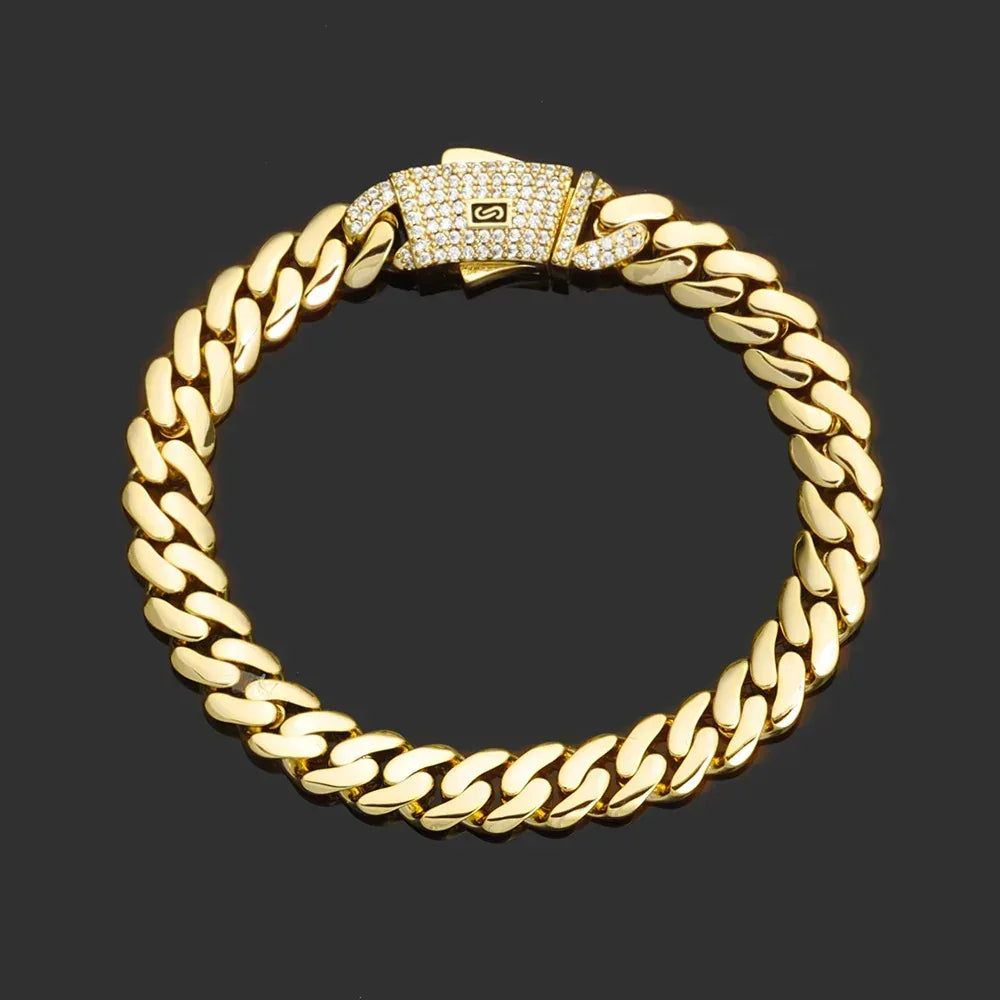 Custom 14K Gold Cuban Chain Bracelet for Men | Caratix Jewelry - CaratixJewelry