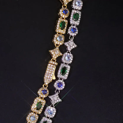 6mm Geometric Color Zircon Hip Hop Necklace Rapper Iced Out Chain Style | Caratix Jewelry - CaratixJewelry