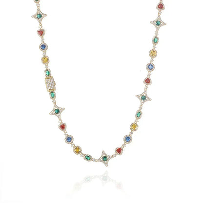 Custom Multi-Color Gemstone Iced Chain | Luxury Gold Chain for Rapper | Caratix - CaratixJewelry