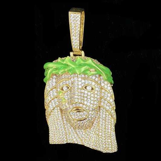 2026 New Iced Out Jesus Piece Pendant | Unisex Realistic Jesus Head Necklace - CaratixJewelry