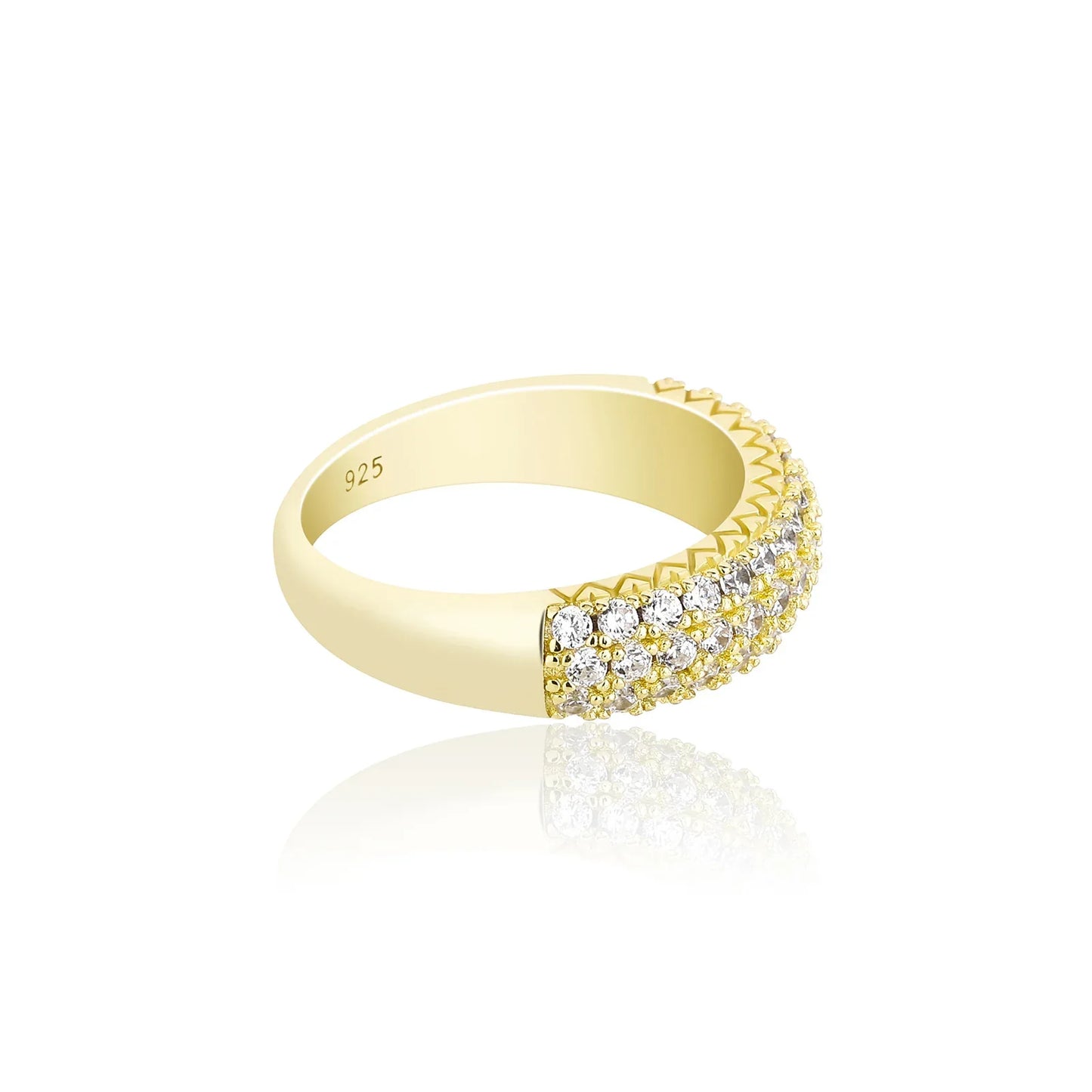 S925 Sterling Silver Starry Night Ring | Full Iced Out Pave Band | Caratix