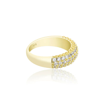 S925 Sterling Silver Starry Night Ring | Full Iced Out Pave Band | Caratix