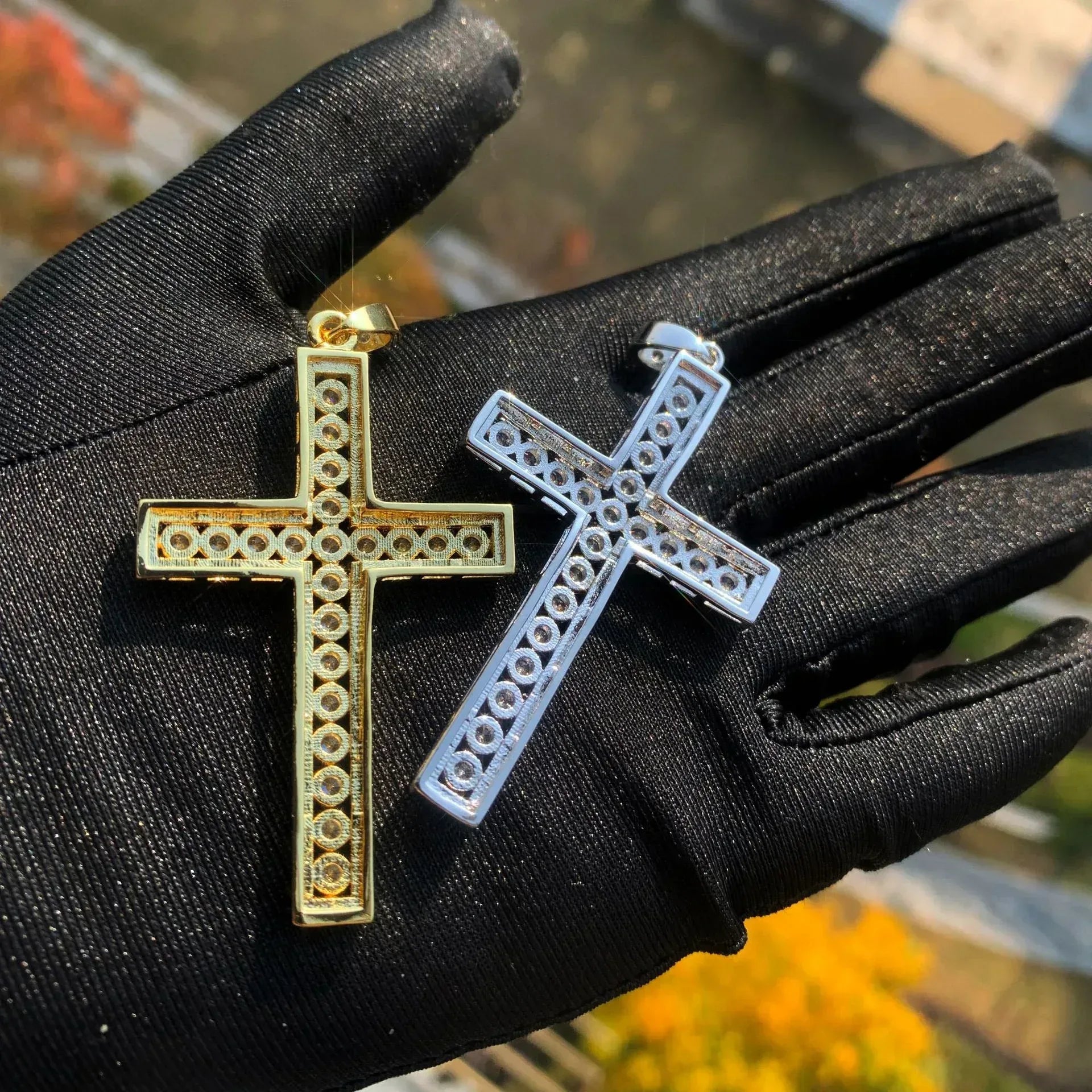Iced Out Cross Pendant Necklace | CZ Hip Hop Unisex Streetwear Jewelry - CaratixJewelry