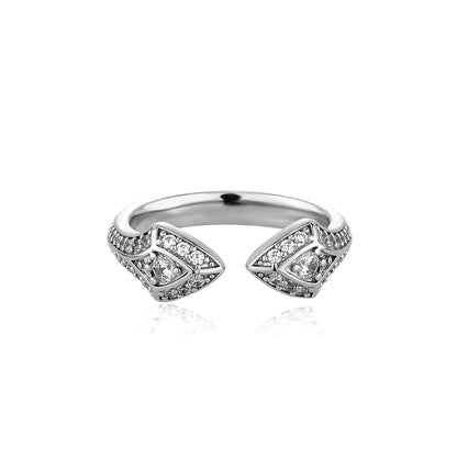 Double-Headed Snake Ring | Iced Out Guardian Serpent Band | Caratix