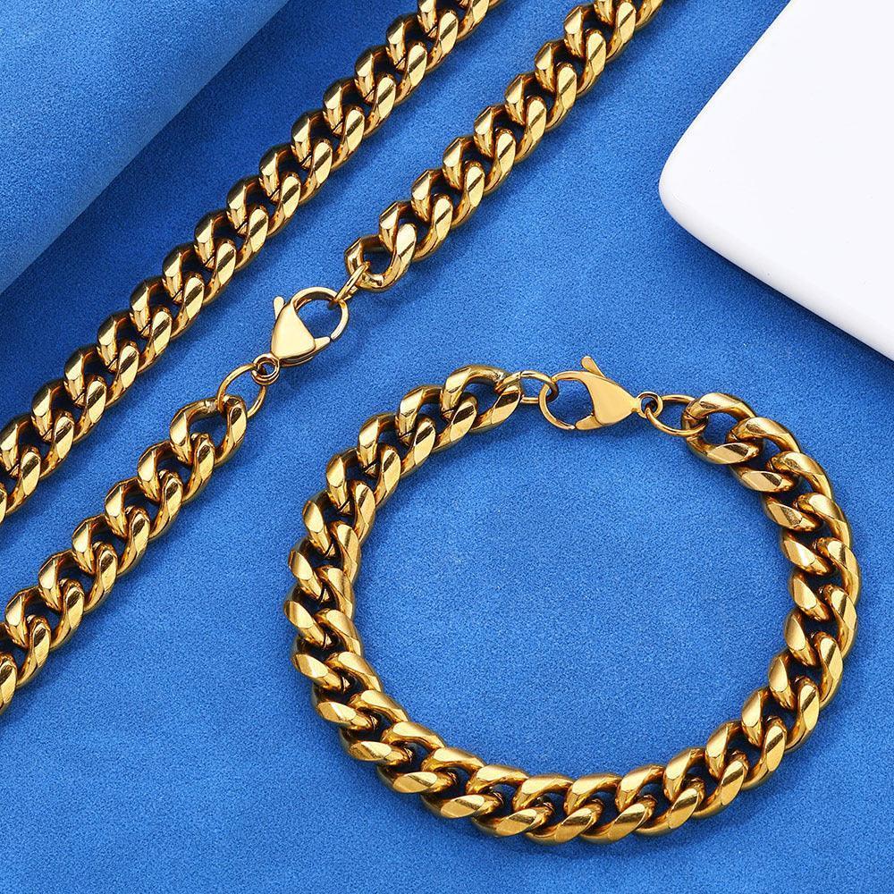 Lobster Clasp Stainless Steel Cuban Link Necklace Hip Hop Bling for Men & Women | Caratix Jewelry - CaratixJewelry