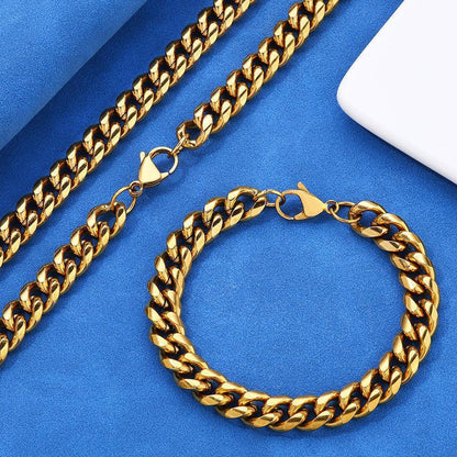 Lobster Clasp Stainless Steel Cuban Link Necklace Hip Hop Bling for Men & Women | Caratix Jewelry - CaratixJewelry