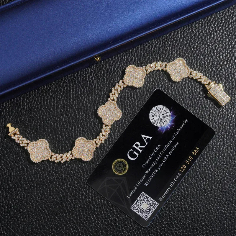 6mm Full-Iced Moissanite -Cut Cuban Chain in S925 Sterling Silver - CaratixJewelry