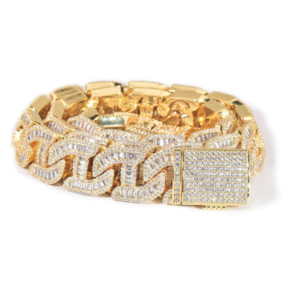 16mm Iced Out Irregular Cuban Chain Zircon Necklace - CaratixJewelry