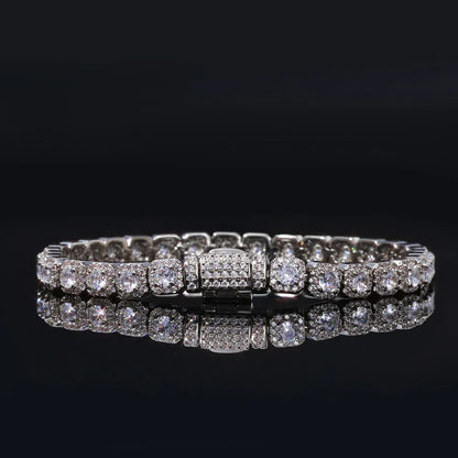 5mm Iced Sugar Link Hip Hop Bracelet Rapper Iced Out Chain Style for Men | Caratix Jewelry - CaratixJewelry