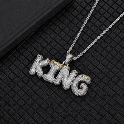 DIY Christmas Letter Pendant Necklace with Zircon Stones for Men | Caratix Jewelry - CaratixJewelry
