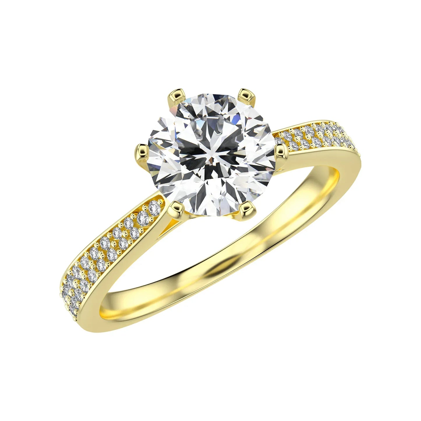 D Color VVS1 Moissanite Ring | S925 Silver Platinum Plated | Caratix