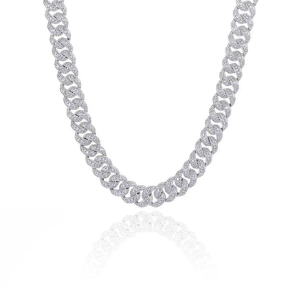 18mm Zircon Cuban Chain Necklace Hip Hop Jewelry - CaratixJewelry