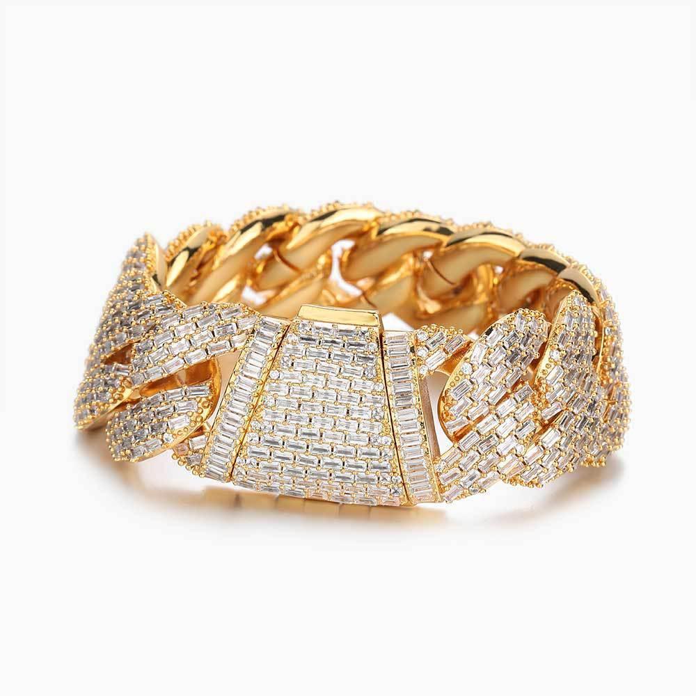 24mm Iced Out Bubble Cuban Bracelet T-Cut Zircon Hip Hop Jewelry - CaratixJewelry