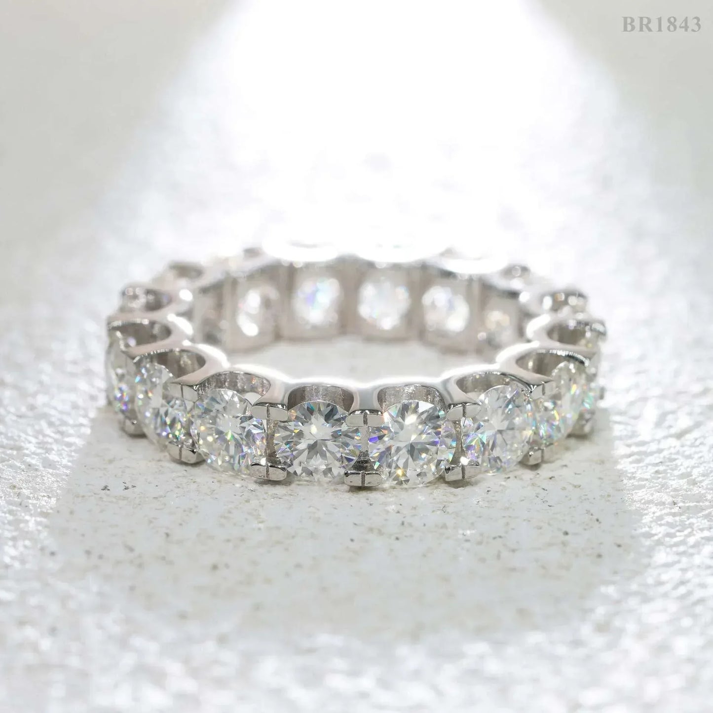 5mm Moissanite Band Ring | S925 Silver Unisex Iced Out Hip Hop Fashion Jewelry - CaratixJewelry