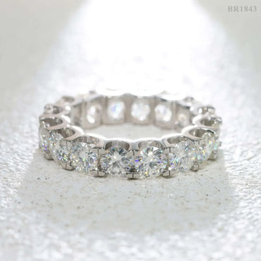5mm Moissanite Band Ring | S925 Silver Unisex Iced Out Hip Hop Fashion Jewelry - CaratixJewelry